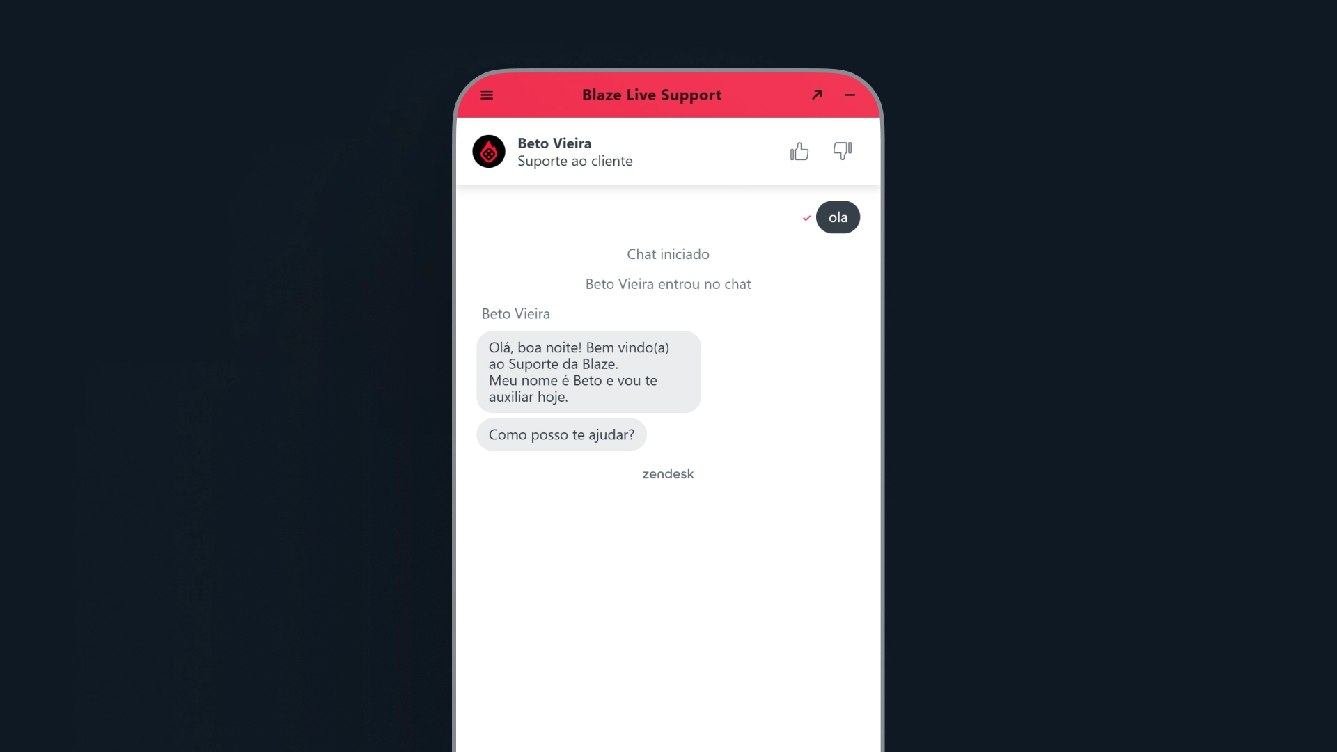 imagem ilustrativa chat blaze