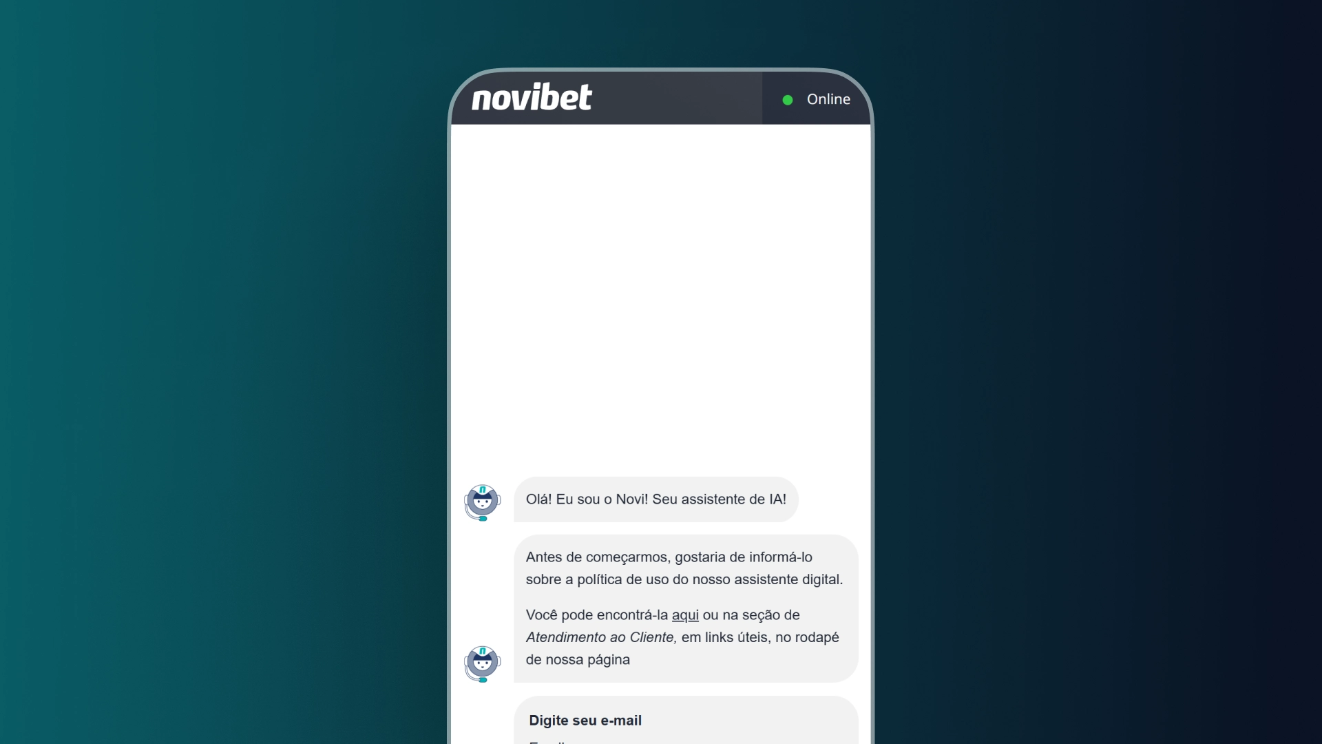 imagem ilustrativa chat novibet