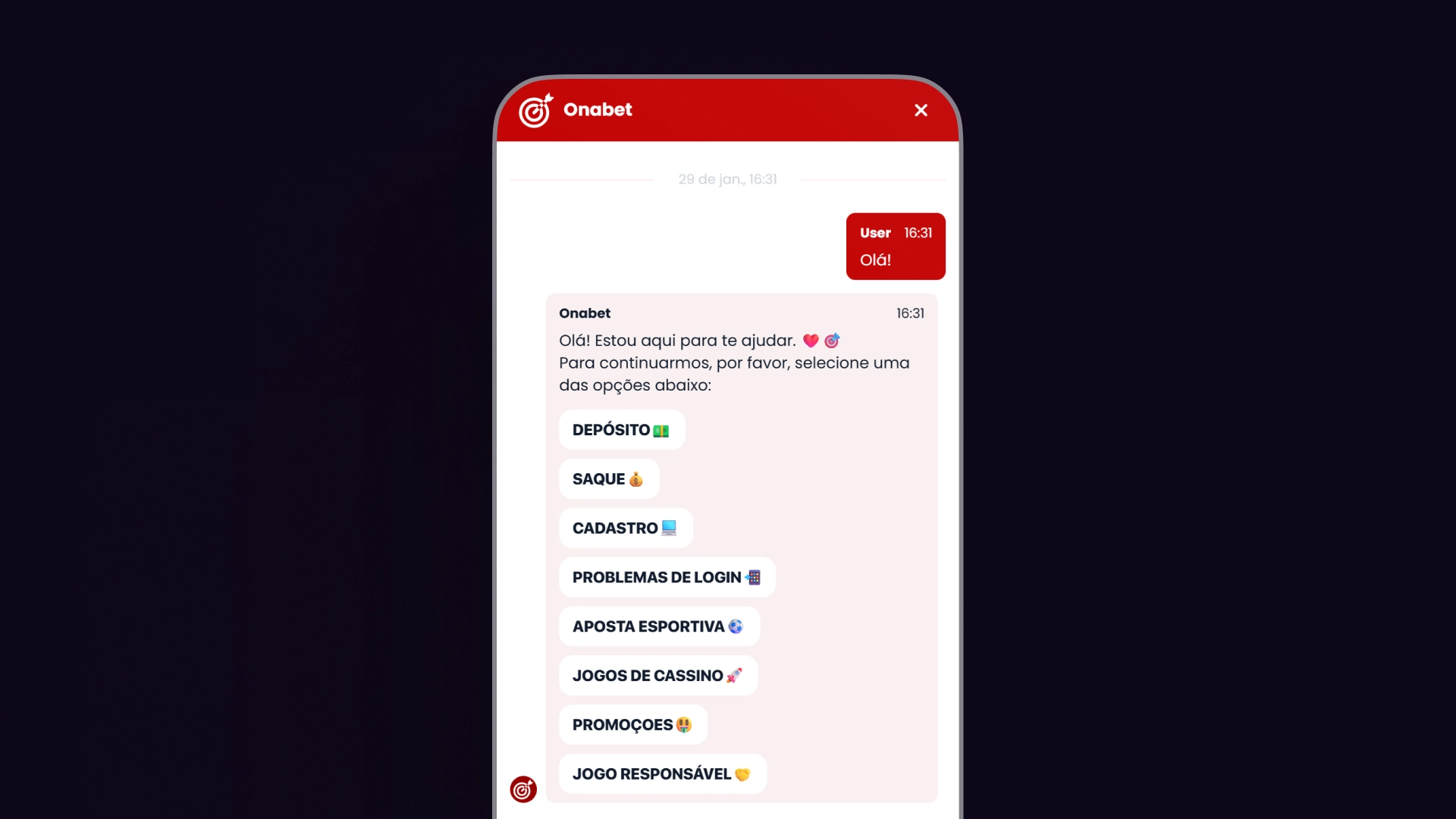 imagem ilustrativa chat onabet