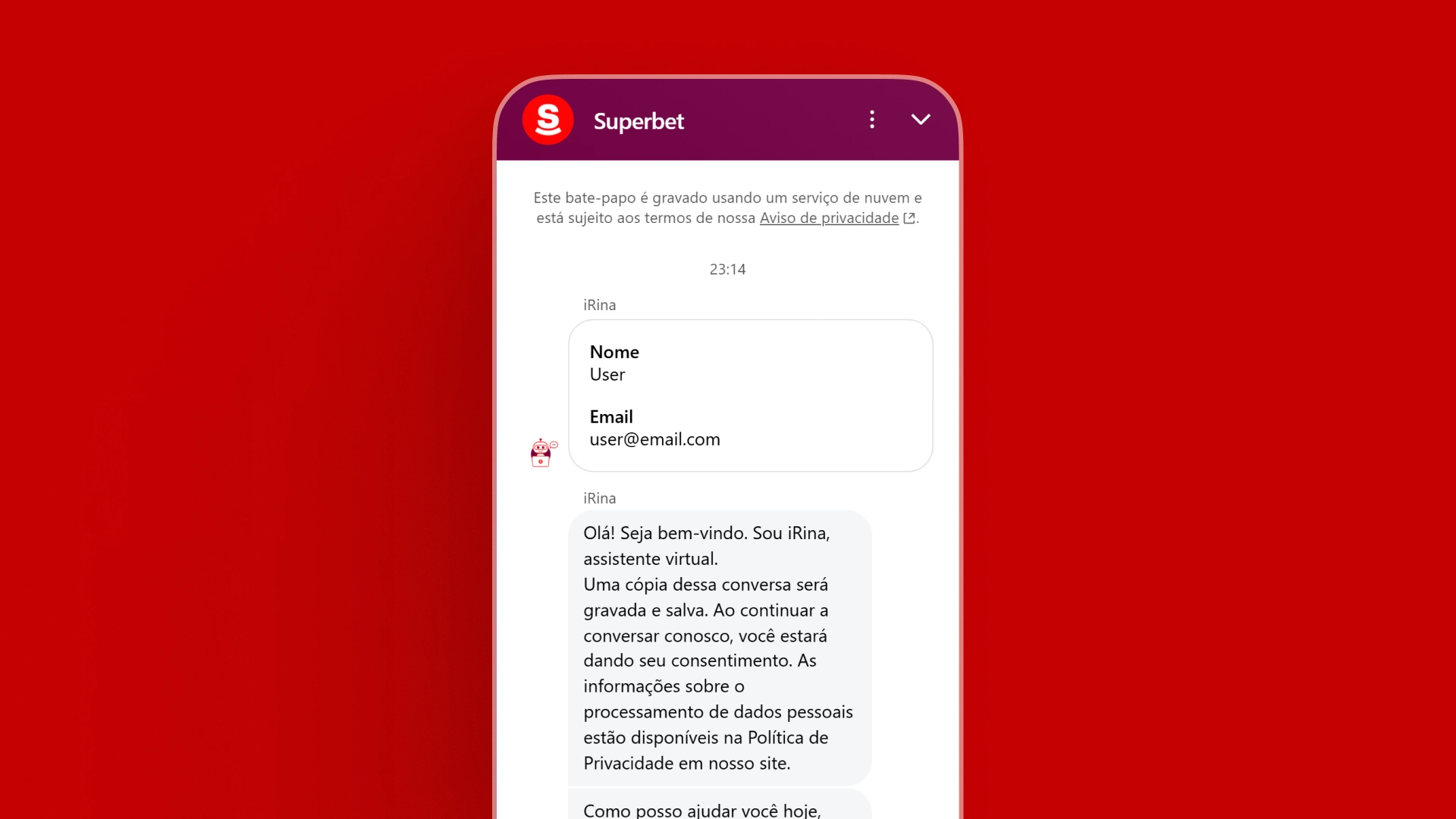 imagem ilustrativa chat superbet