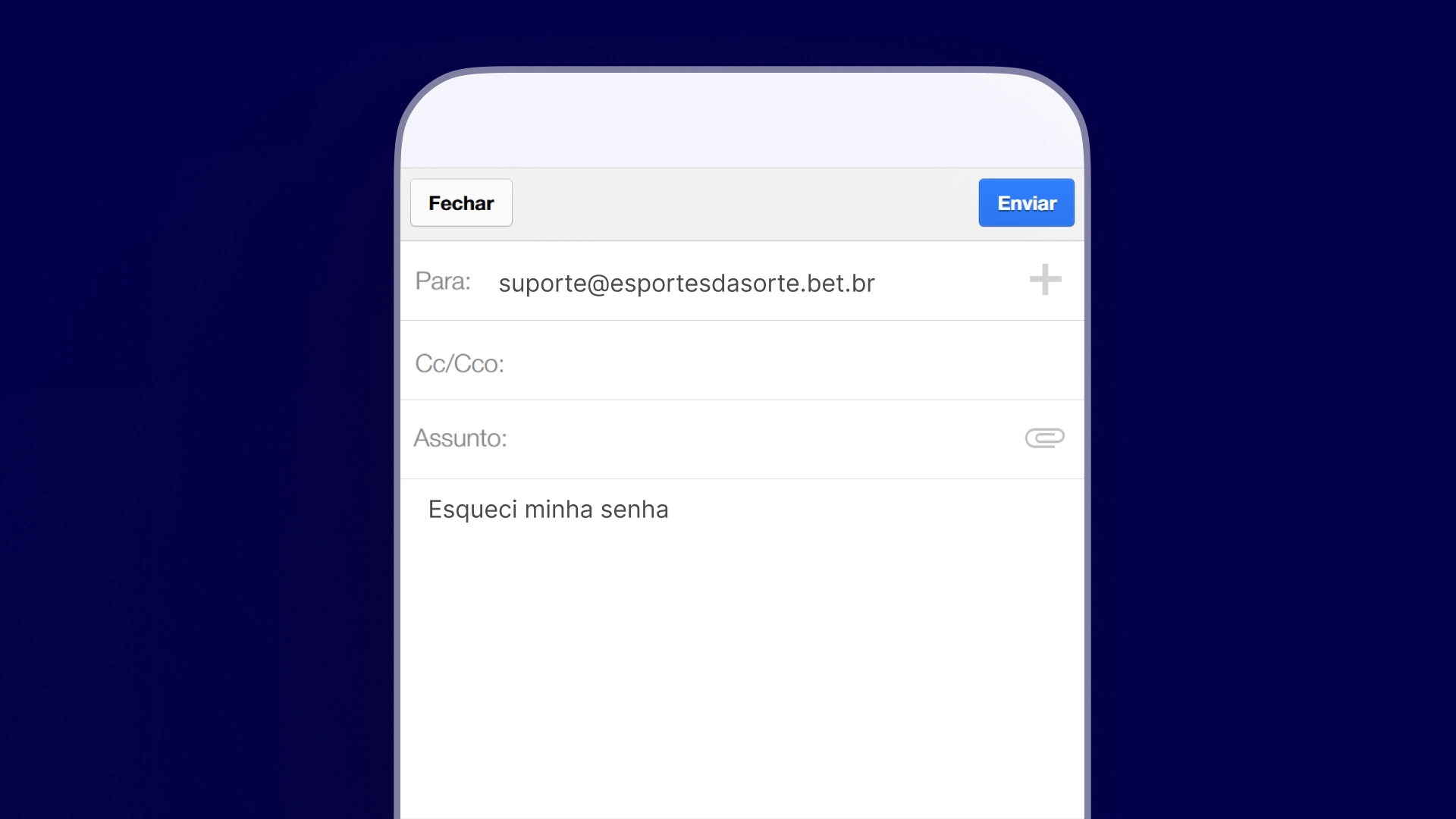 imagem ilustrativa e mail esporte da sorte