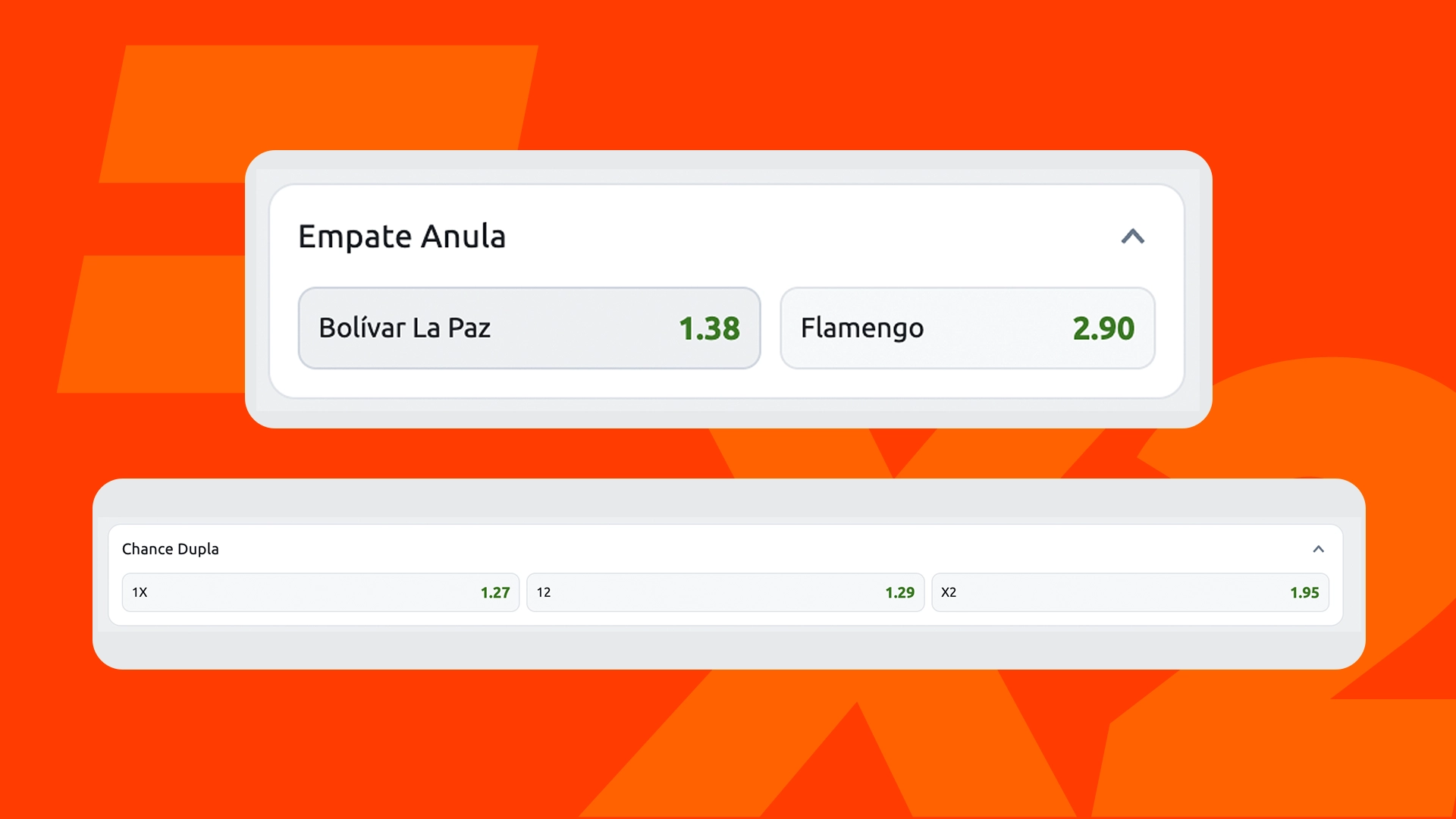 Imagem mostra odds de empate anula vs chance dupla na Betano