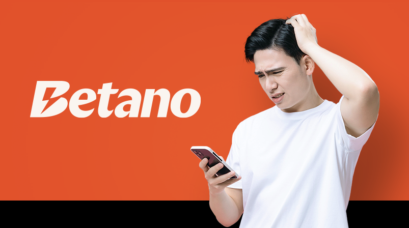 Imagem mostra homem pensativo ao utilizar um celular ao lado da Betano