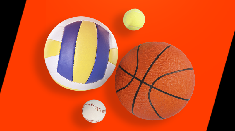 Imagem mostra bolas de diversas modalidades esportivas