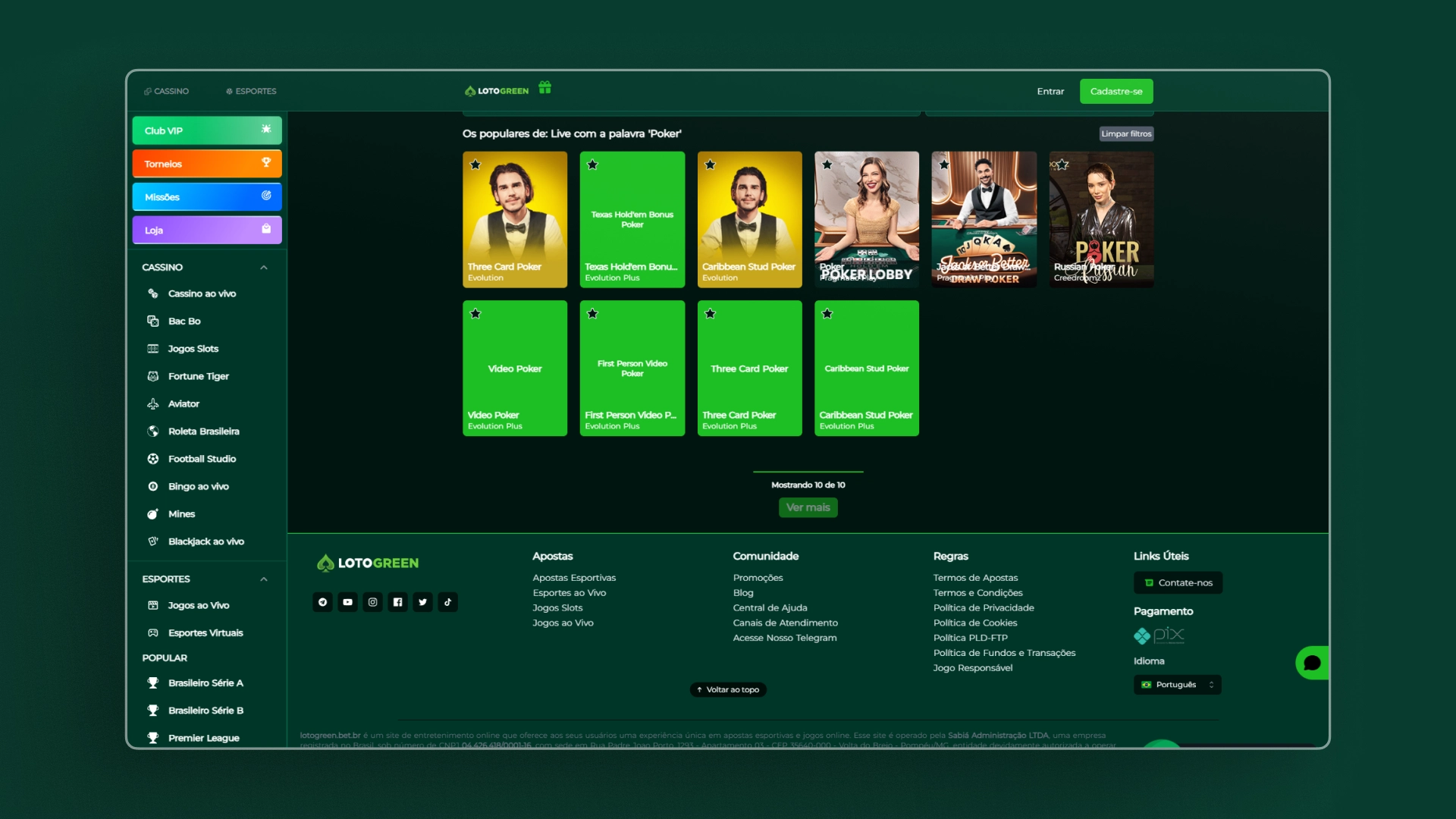 imagem ilustrativa poker LotoGreen