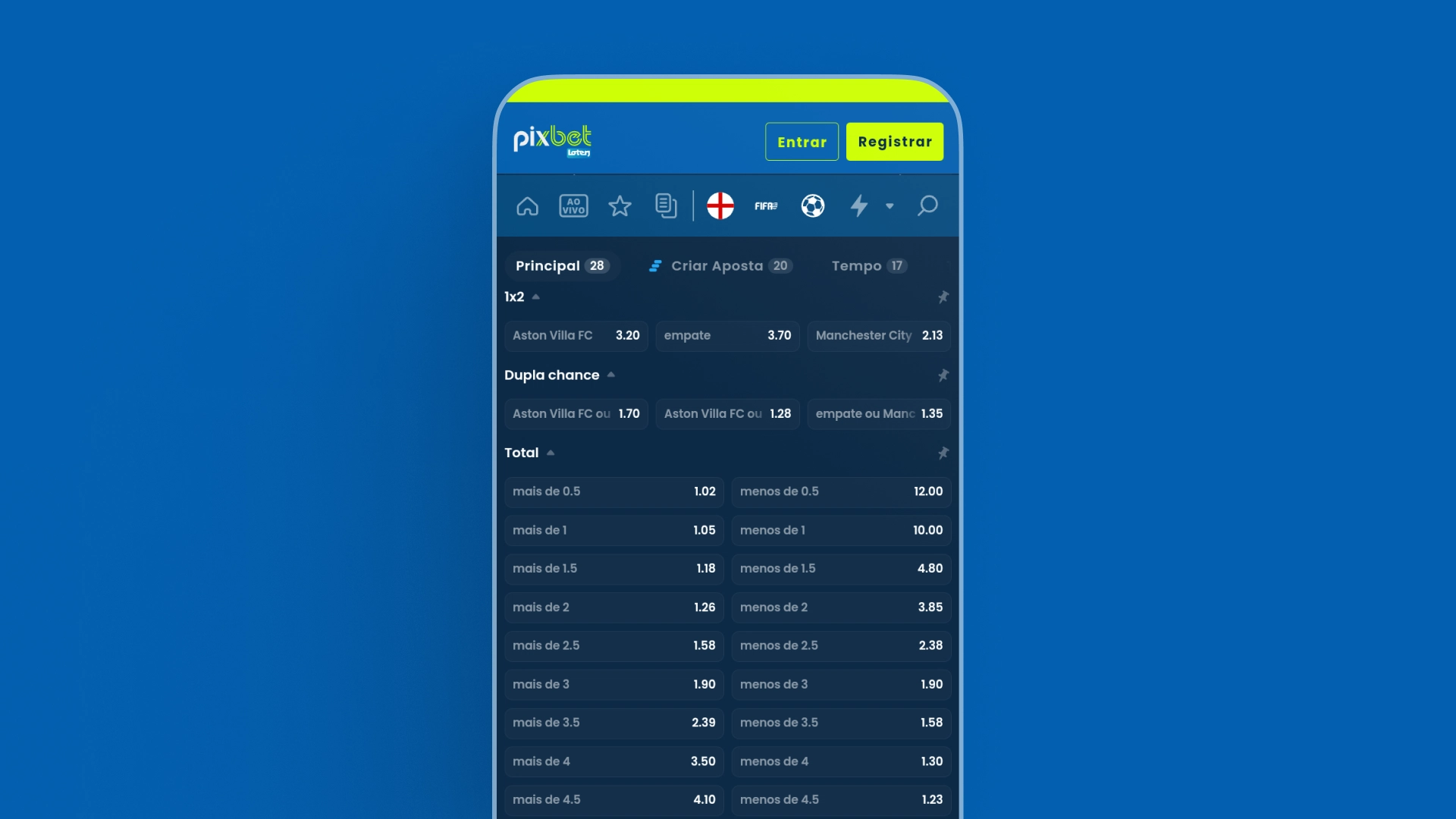 imagem mercados Pixbet