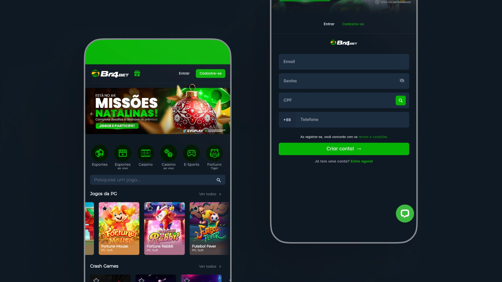 imagem mobile cadastro Br4Bet
