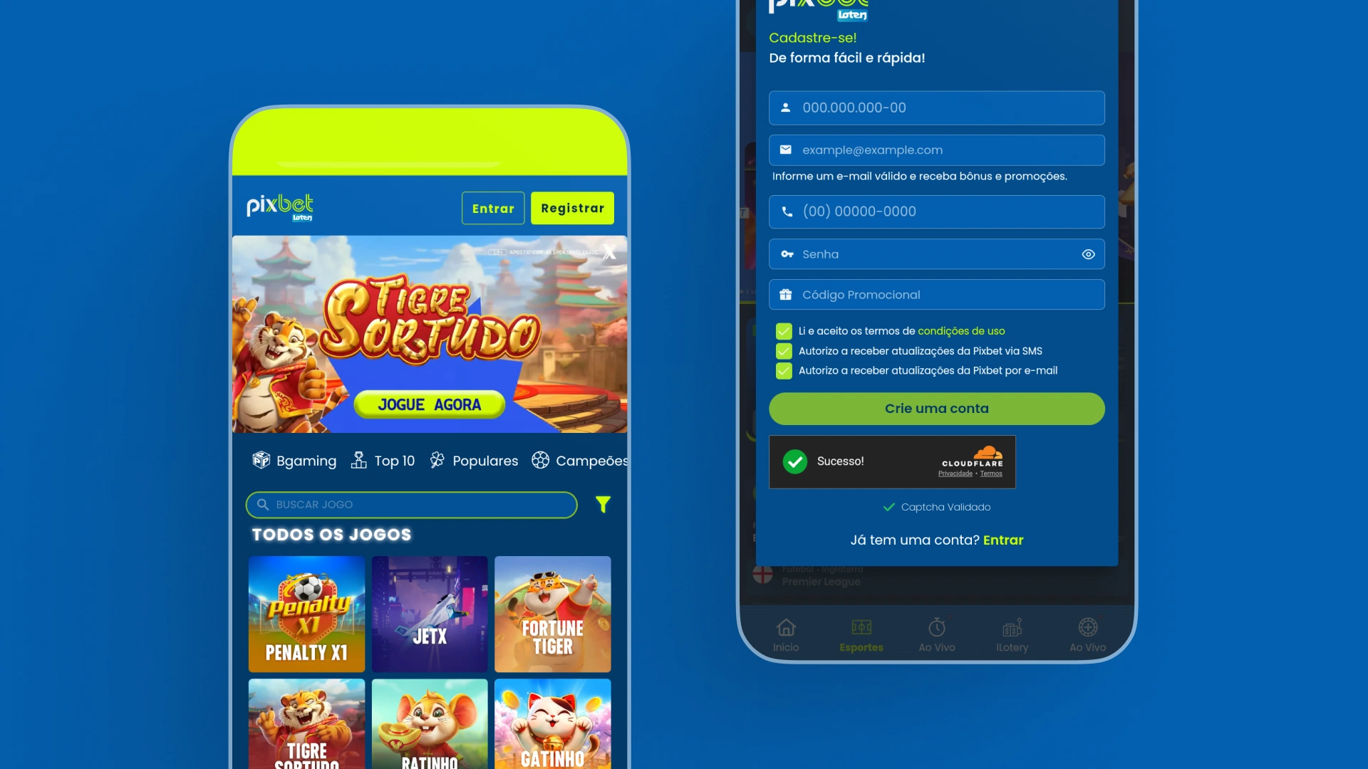 imagem mobile cadastro Pixbet