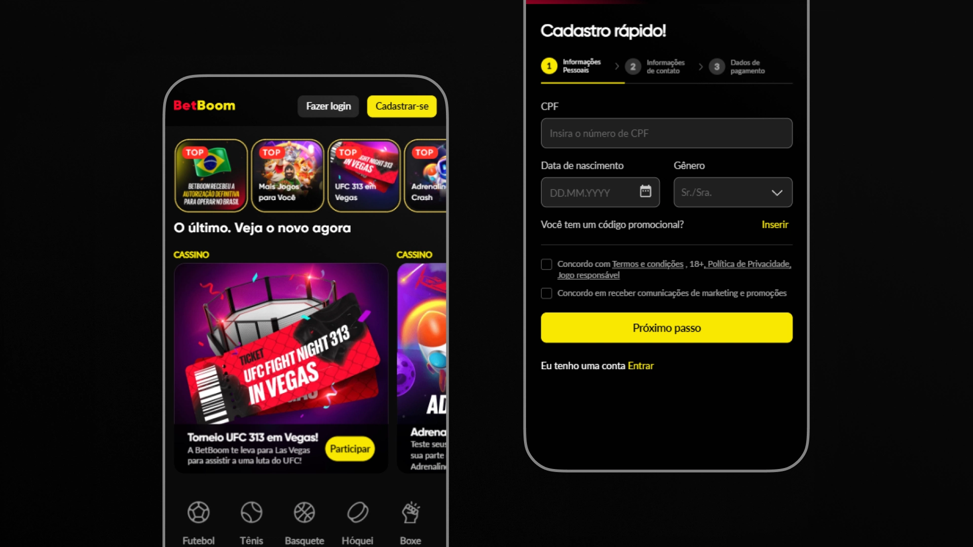 imagem mobile cadastro betboom