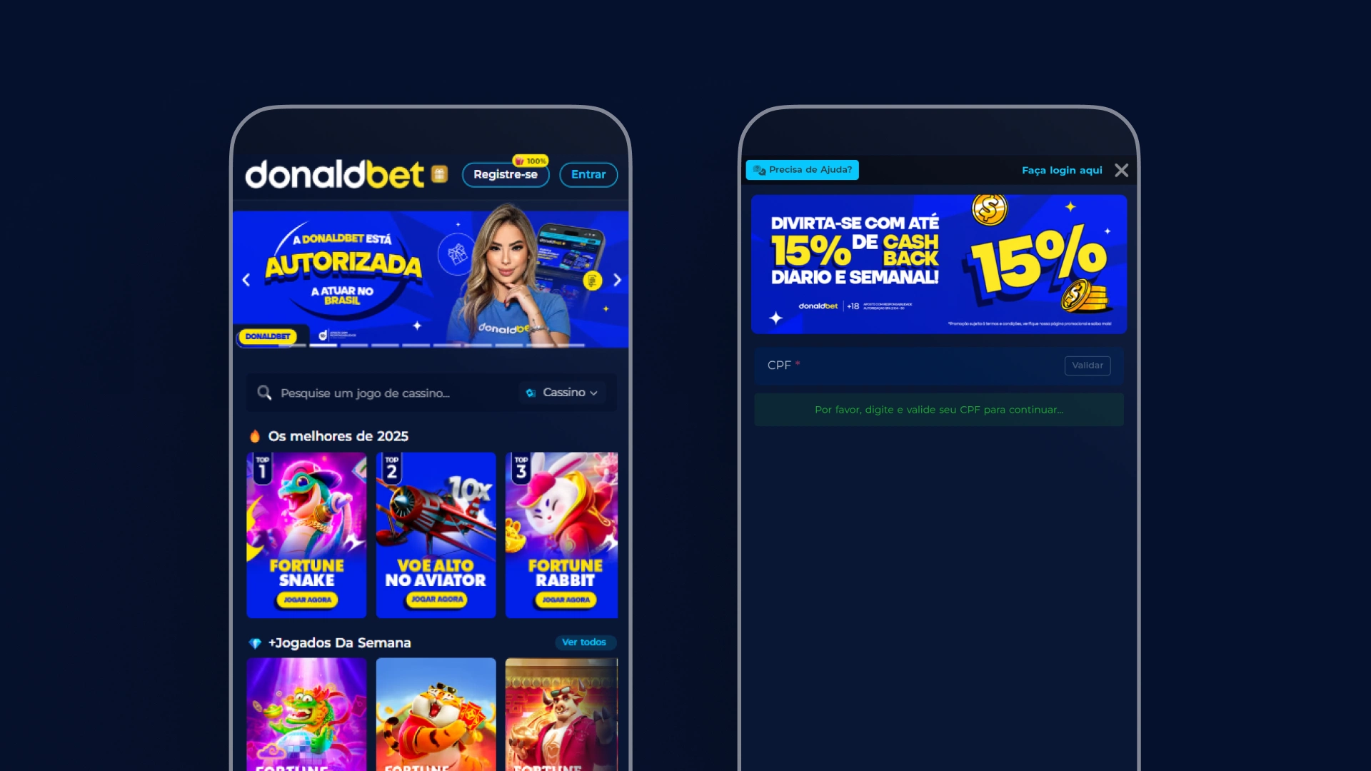 imagem mobile cadastro donald bet