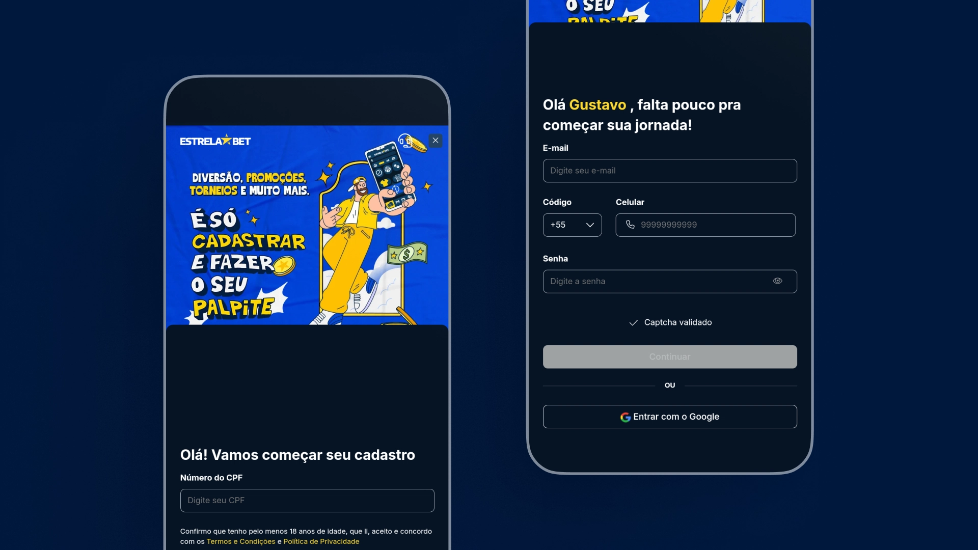 imagem mobile cadastro estrelabet