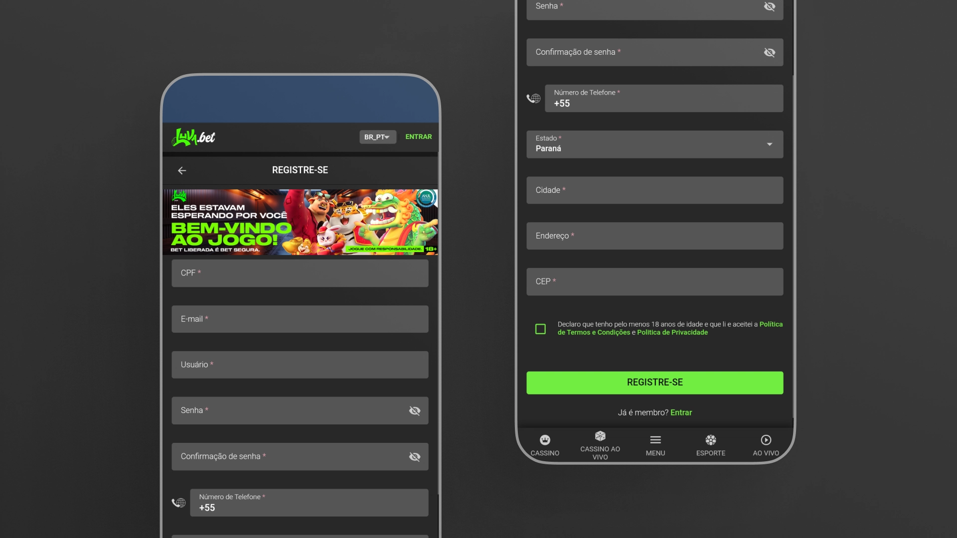 imagem mobile cadastro luvabet
