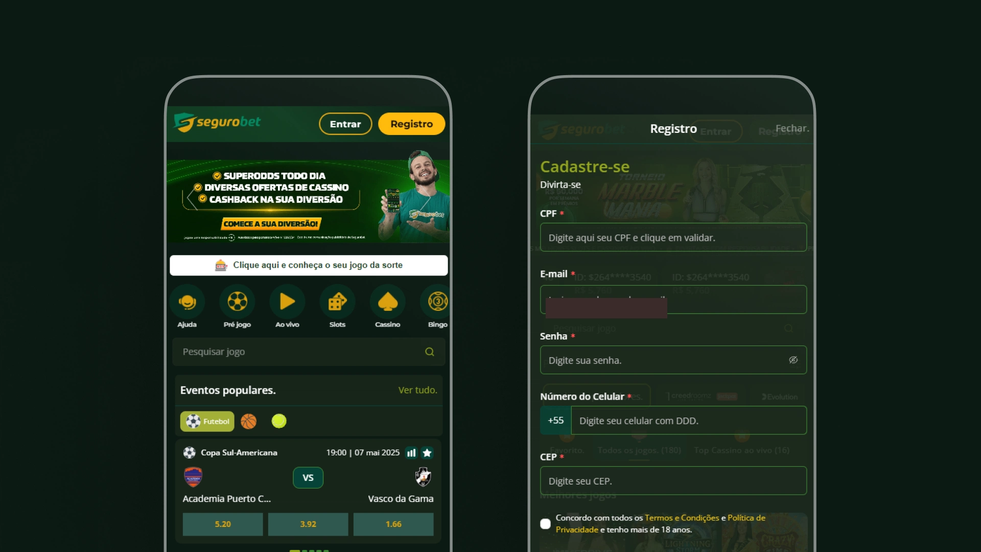 imagem mobile cadastro segurobet
