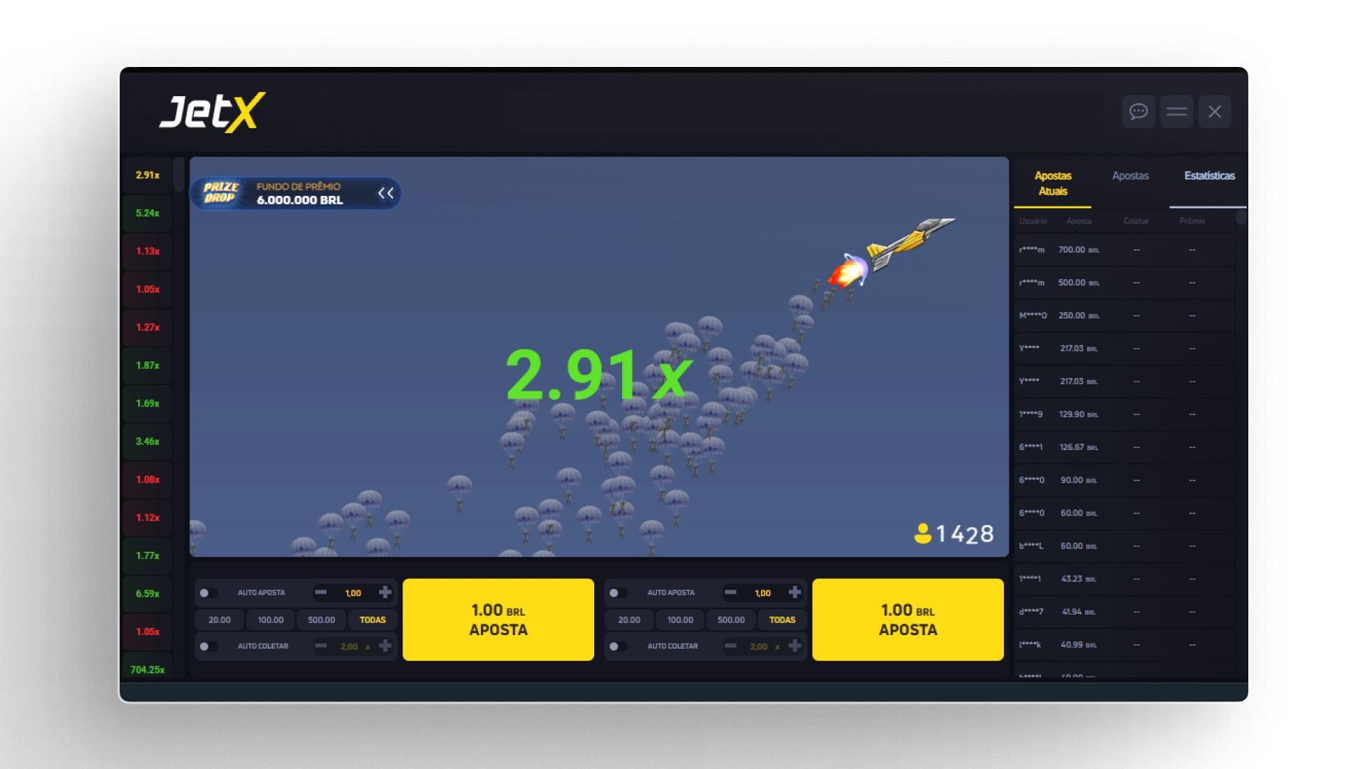 imagem multiplicadores jetx