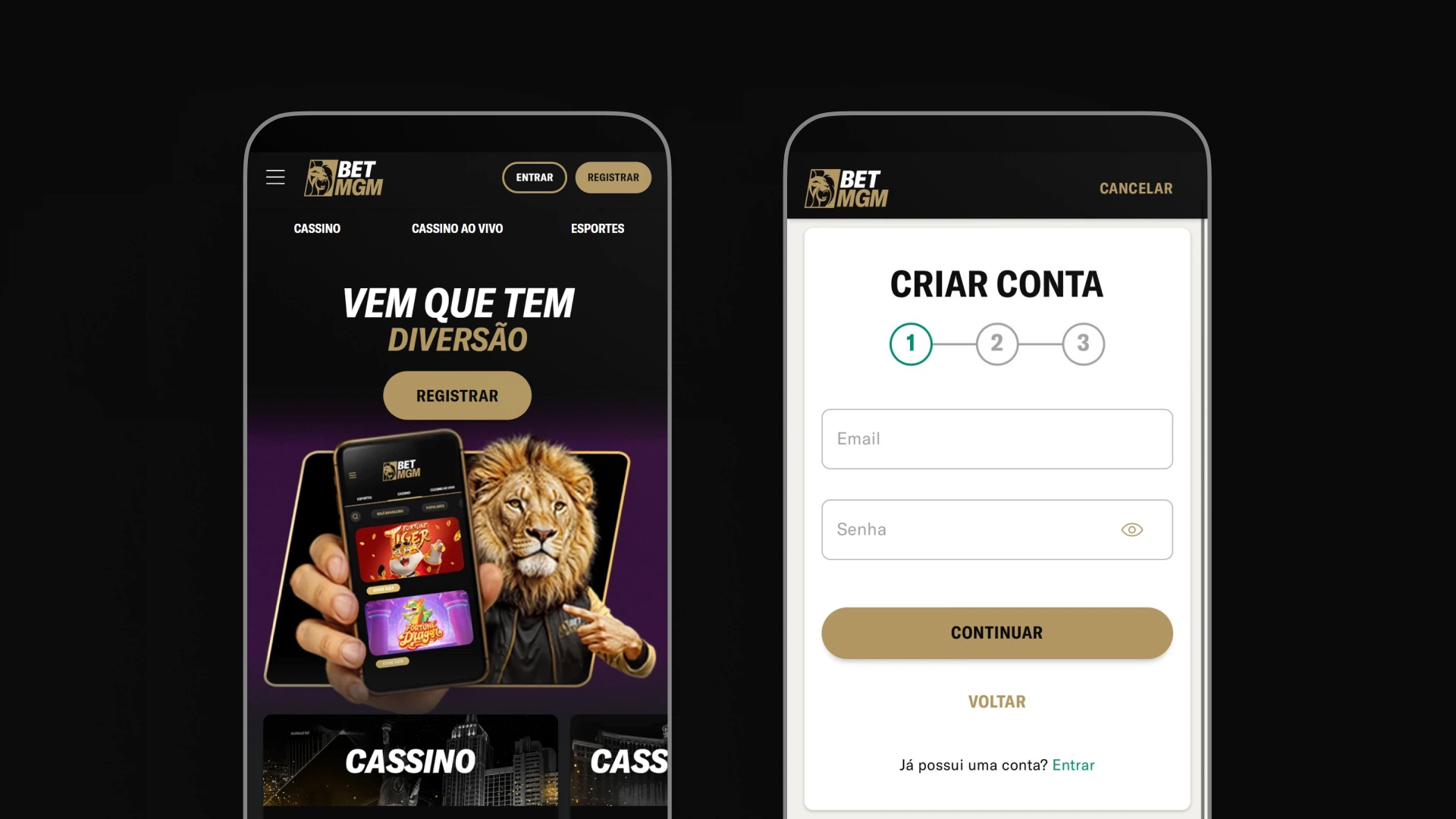imagem passos cadastro mobile betmgm
