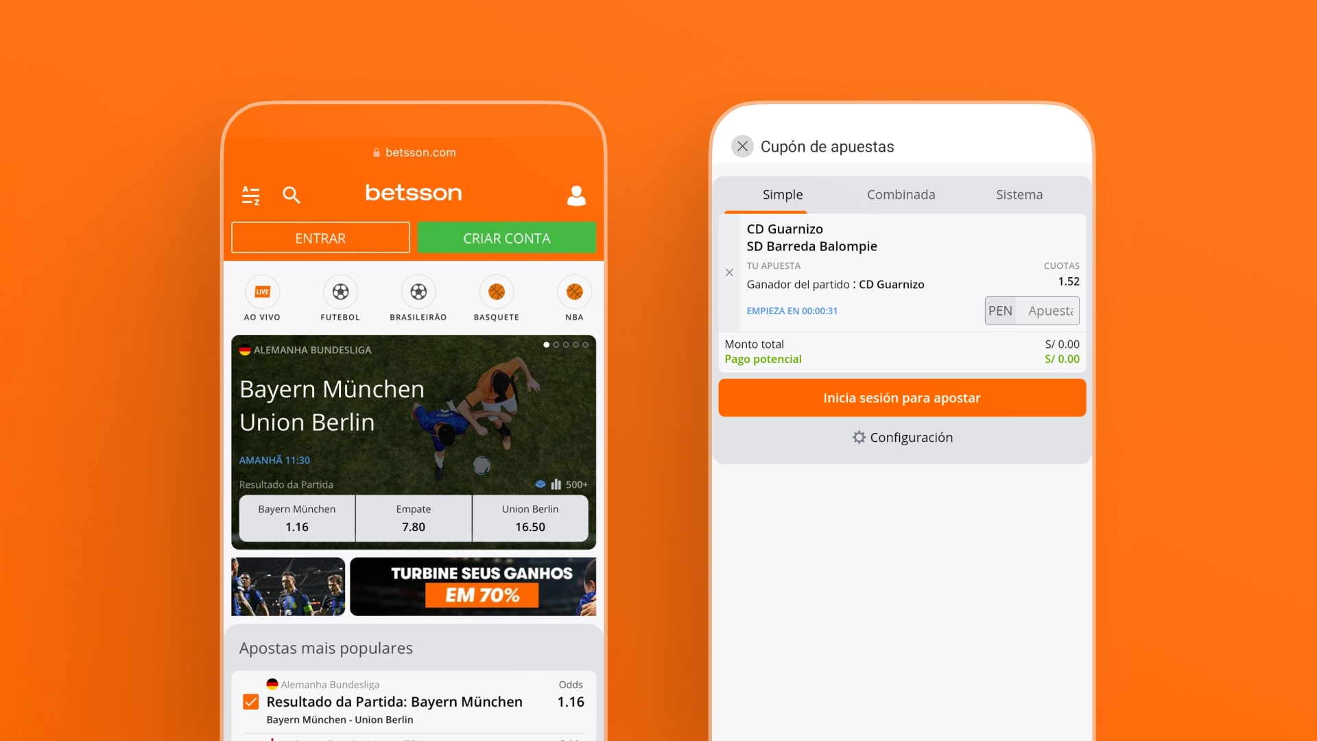 imagem processo de apostar Betsson