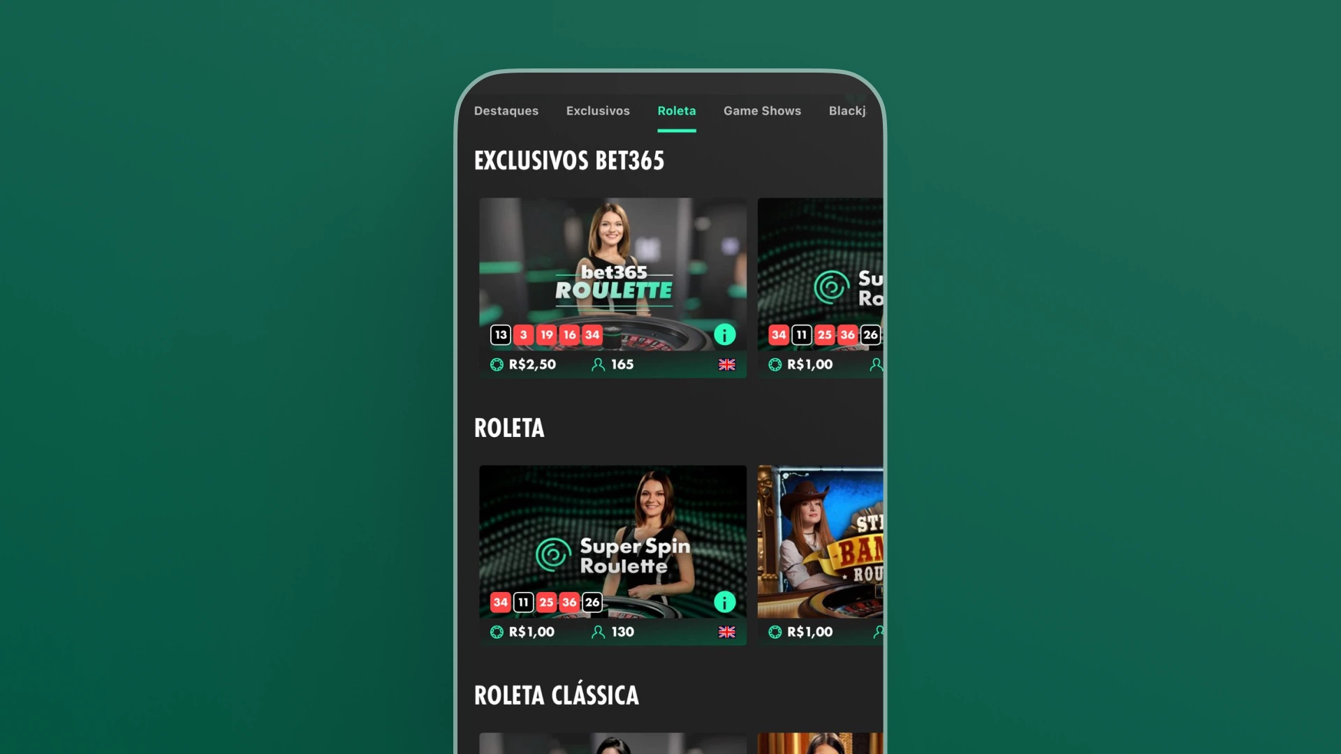 imagem roleta online bet365