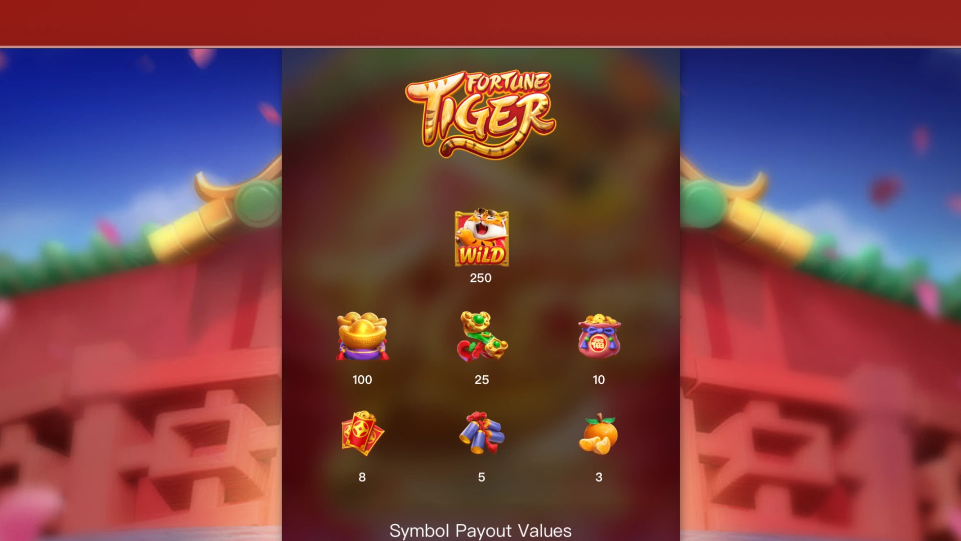 imagem simbolos fortune Tiger