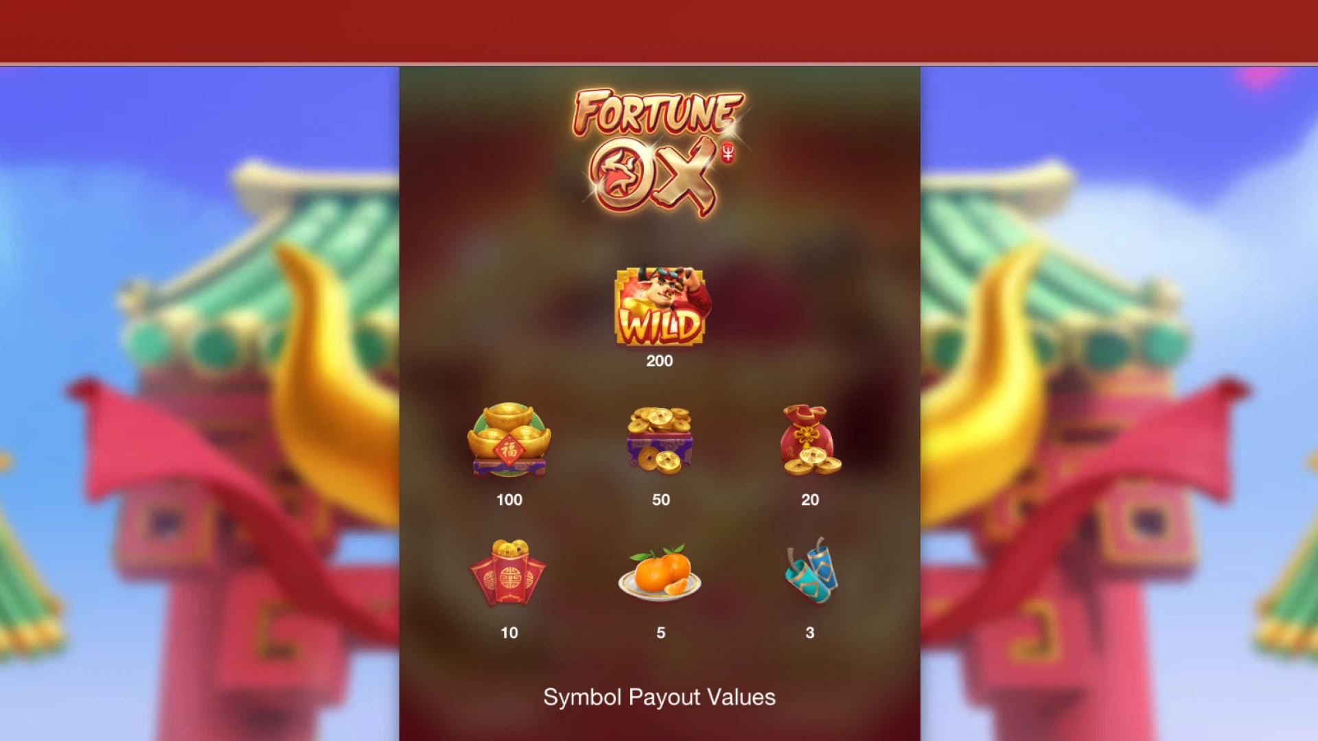 imagem simbolos fortune ox