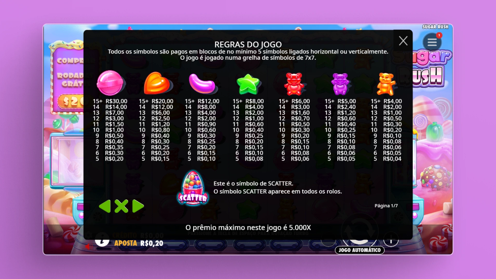imagem simbolos sugar rush