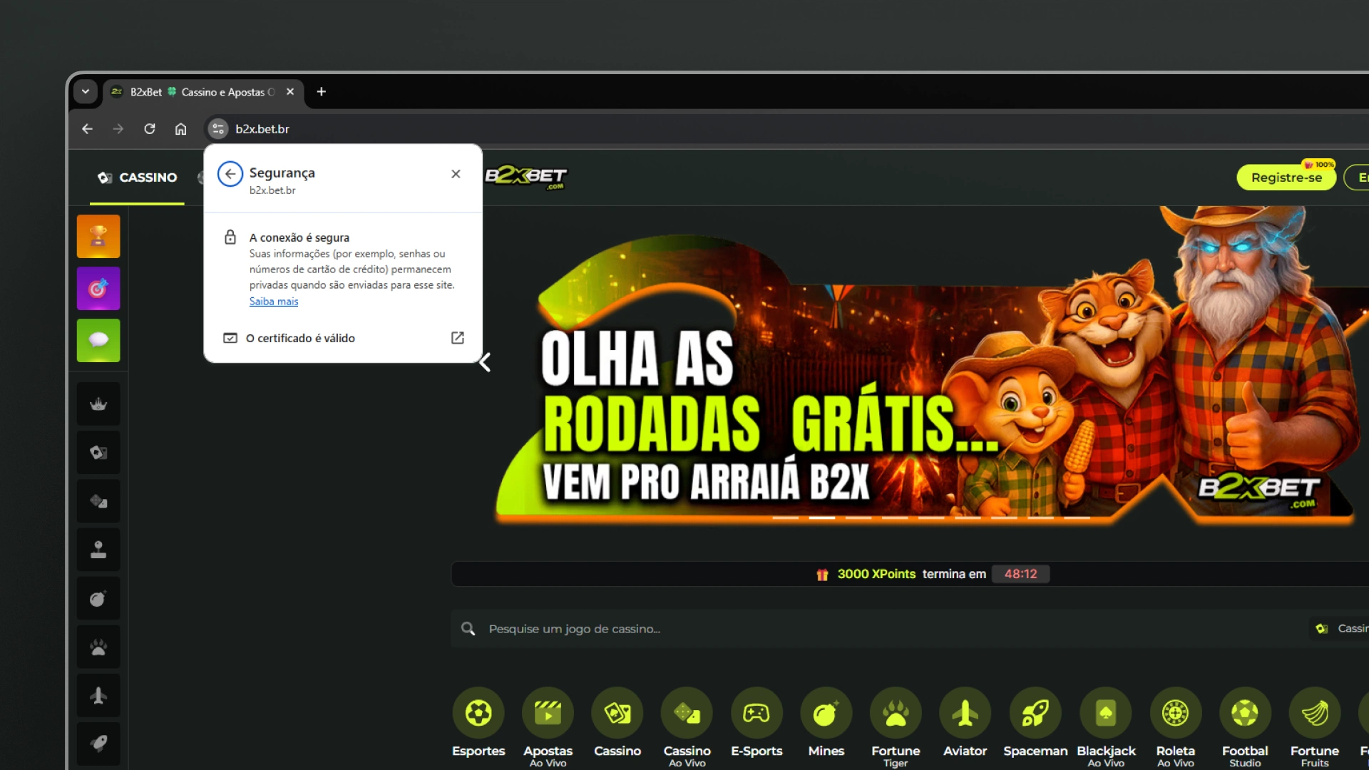 imagem site seguro b2xbet
