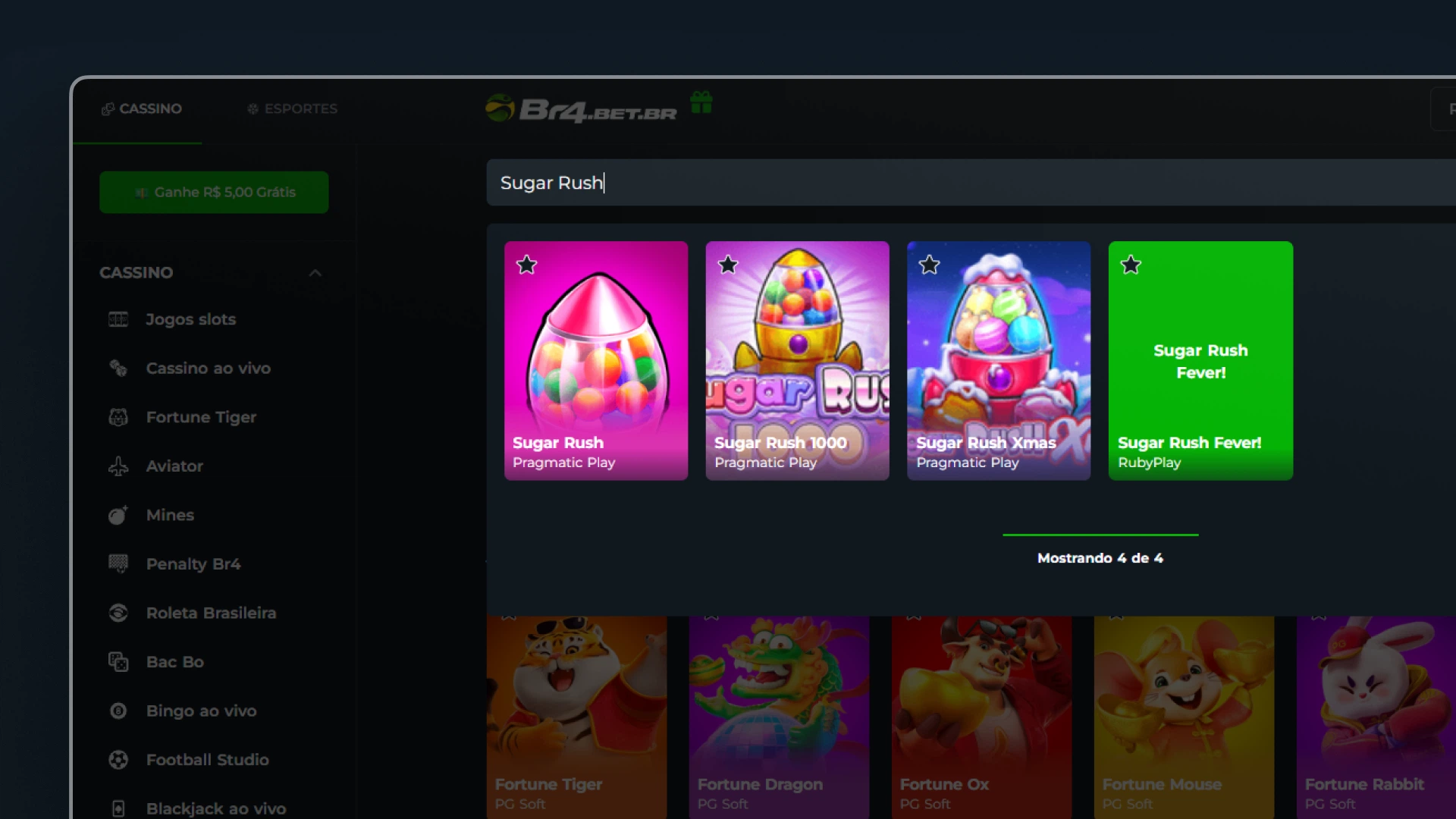 imagem sugar rush br4bet
