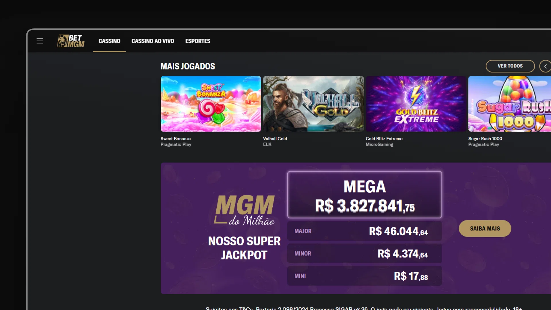 imagem sweet bonanza BetMGM