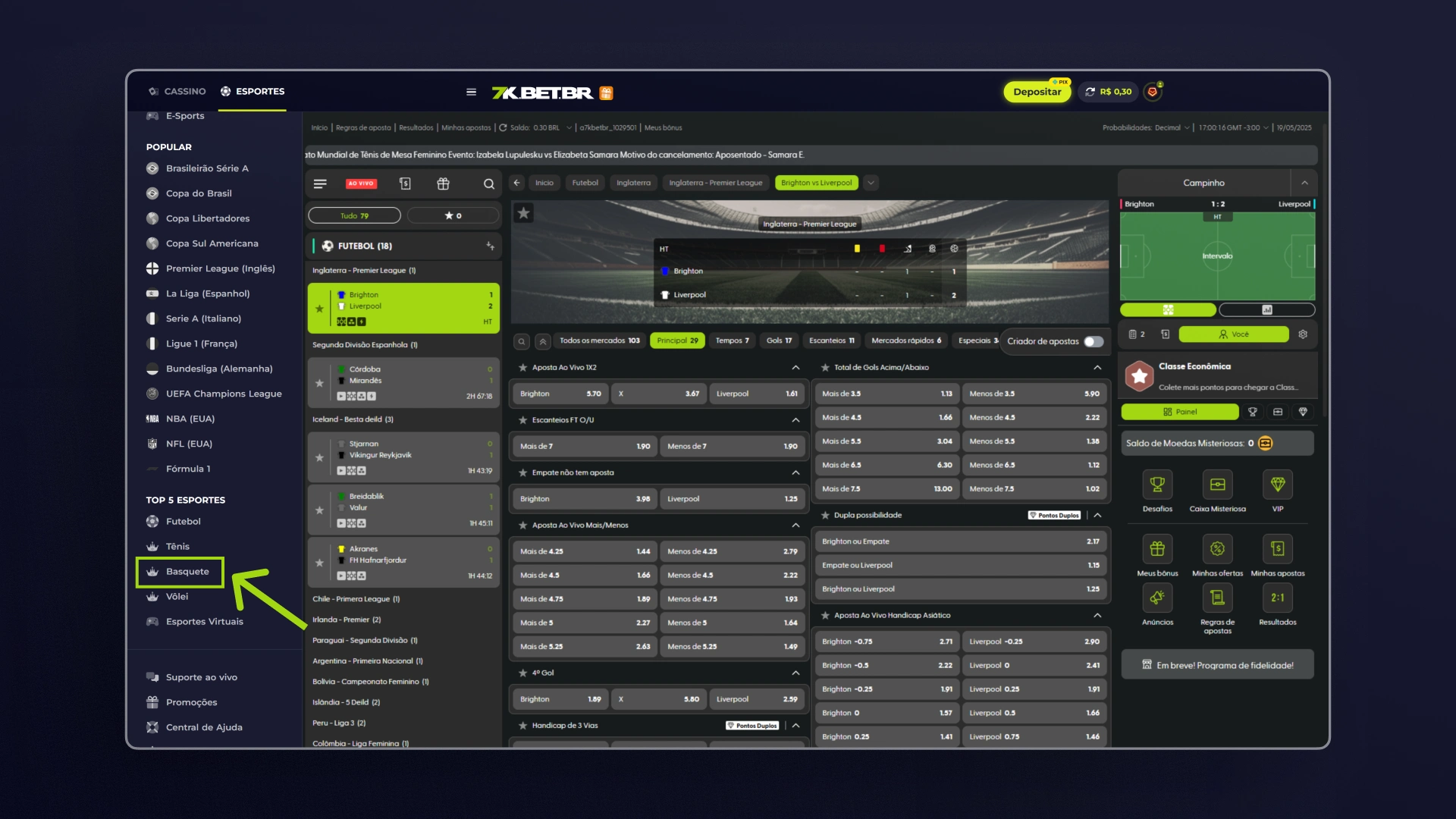 screenshot basquete bet7k
