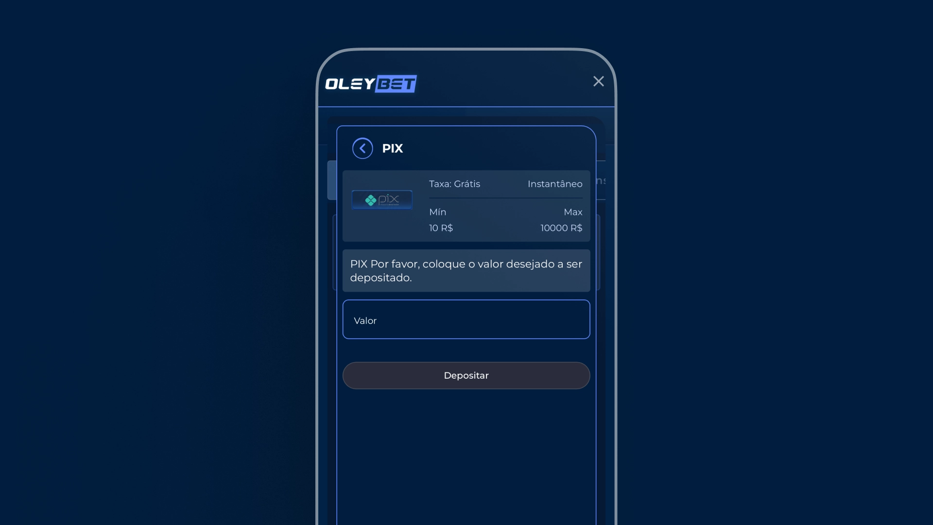 screenshot depósito oleybet
