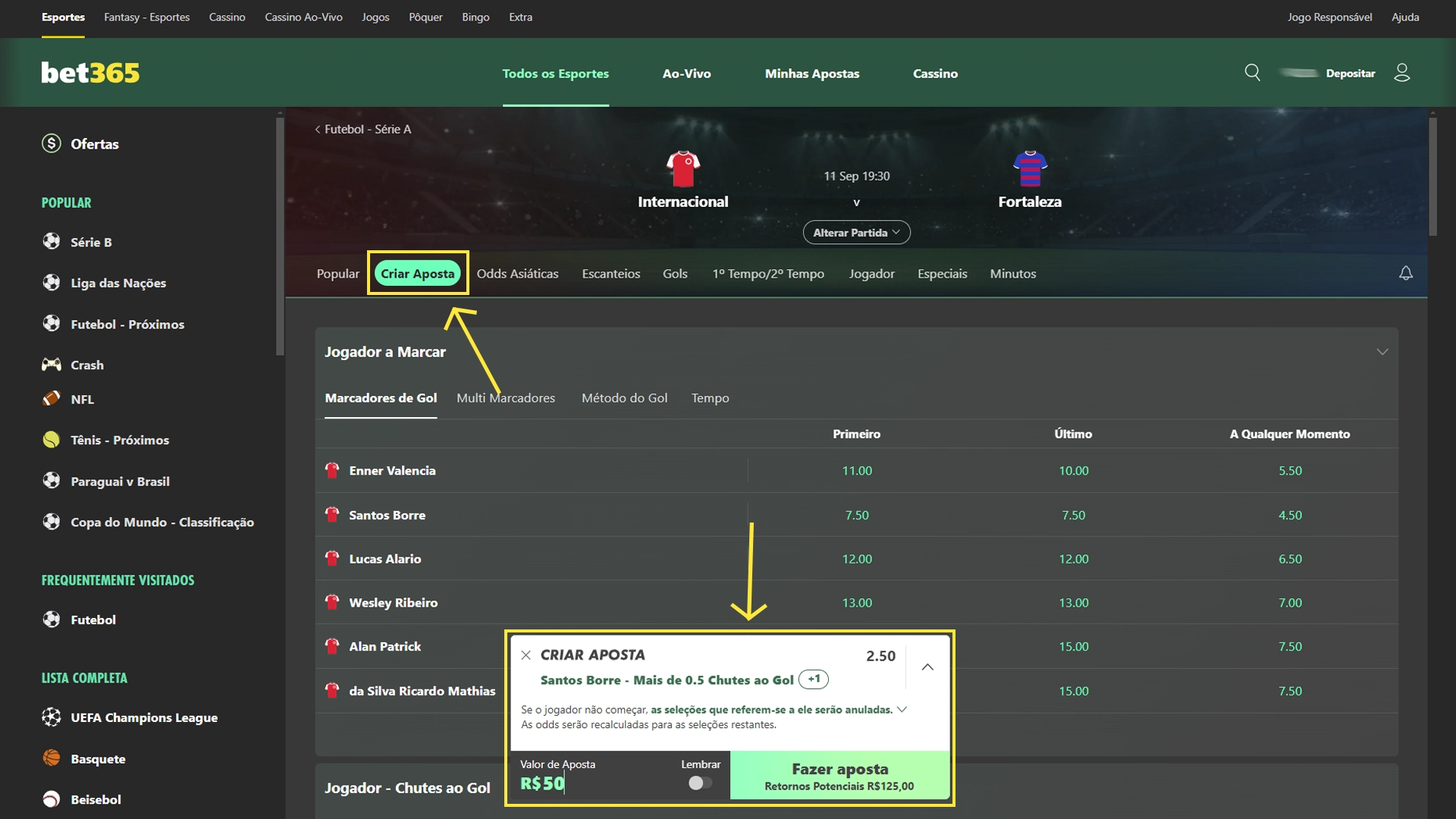 Print mostra página de apostas da Bet365