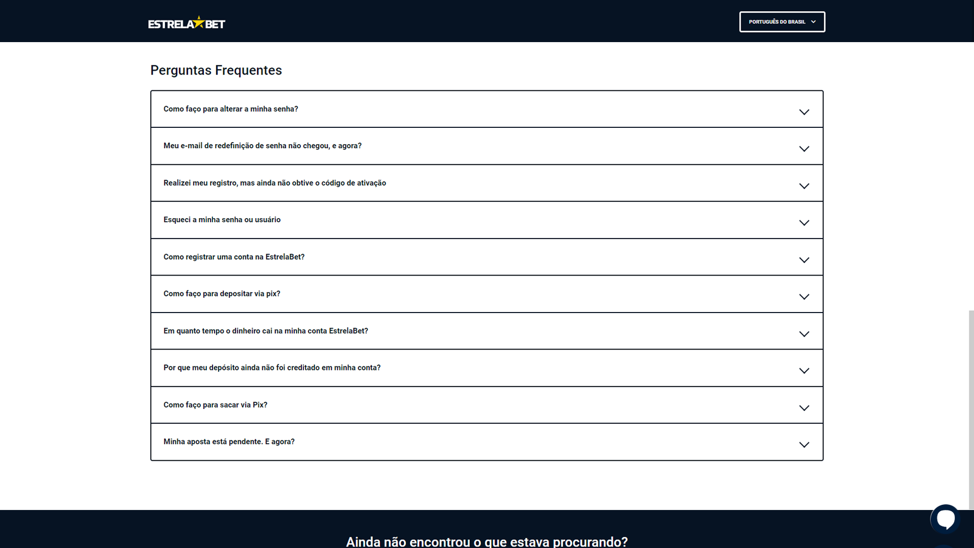 screenshot faq estrela bet