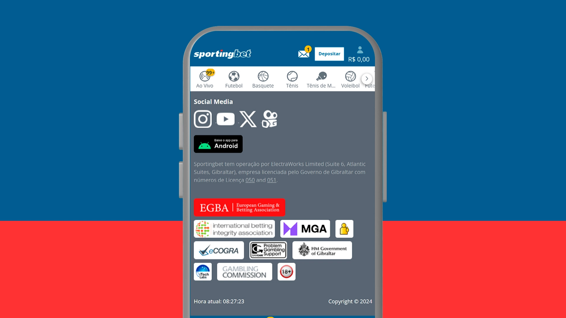 screenshot passo 2 download app sportingbet