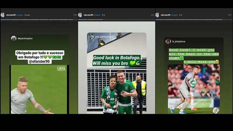 Torcedores do Ludogorets se despedem de Rafael Forster e desejam sorte no Botafogo