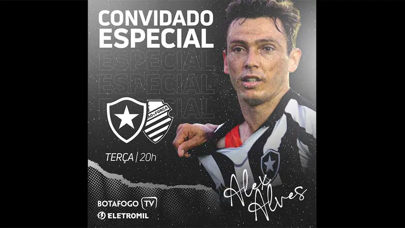 Alex Alves é o comentarista convidado da Botafogo TV para transmissão de duelo com o CSA