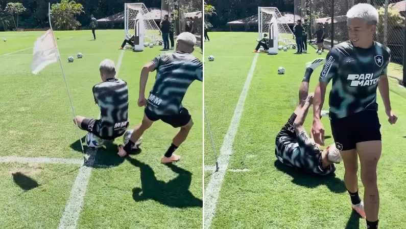 Segovinha faz trolagem com Diego Hernández em treino do Botafogo | Setembro 2023