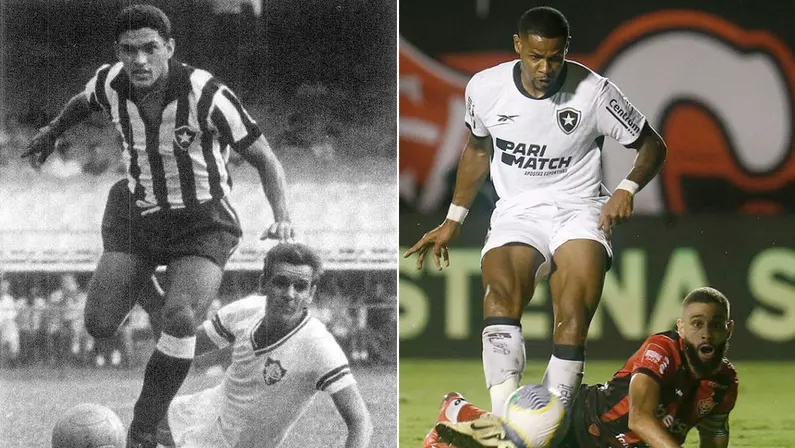 Garrincha e Júnior Santos em cliques semelhantes