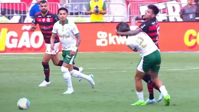 Erick Pulgar x Richard Ríos em Flamengo x Palmeiras