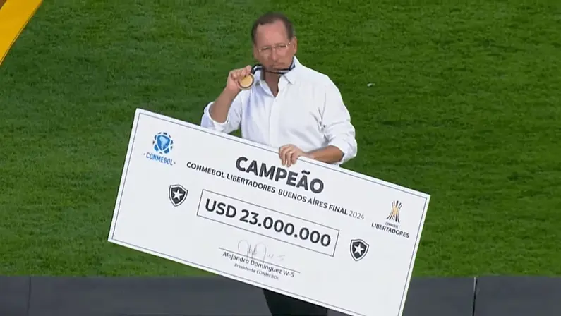 Campeão, Botafogo ganha mais US$ 23 milhões e fecha Libertadores com R$ 194 milhões de premiação