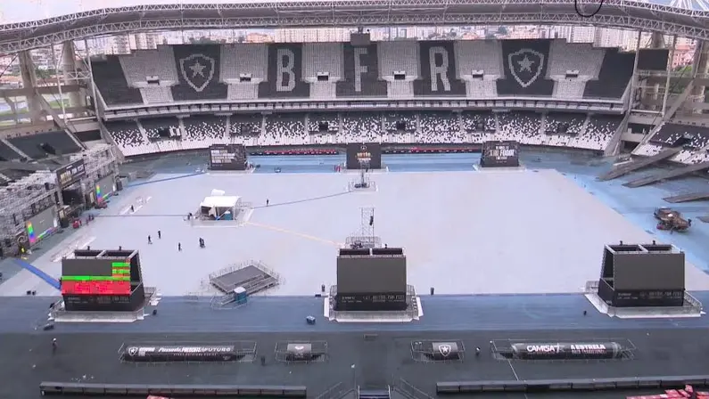 Botafogo: Estádio Nilton Santos recebe últimos ajustes para fan fest da final da Libertadores