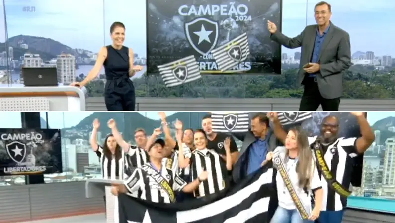 Mariana Gross é trolada por torcedores do Botafogo na festa do título da Libertadores no RJ1 | Dezembro 2024