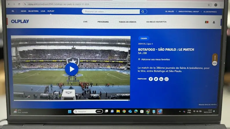 Botafogo cede sinal, e jogo do título do Brasileiro é sucesso de audiência no canal do Lyon