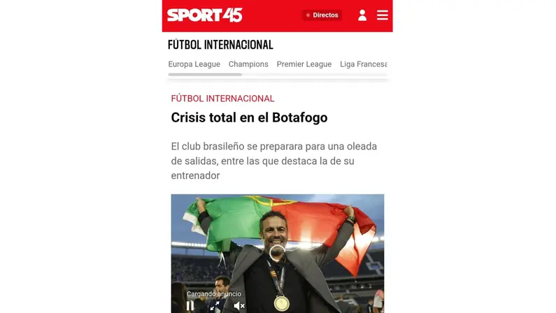 Jornal espanhol fala em ‘crise total’ no Botafogo e ‘onda de saídas’ após temporada histórica