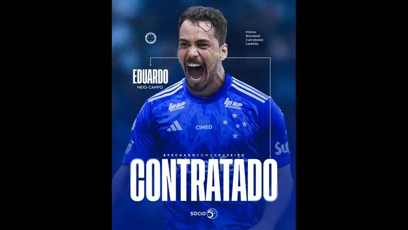 Ex-Botafogo, Eduardo é anunciado como reforço do Cruzeiro com contrato de um ano