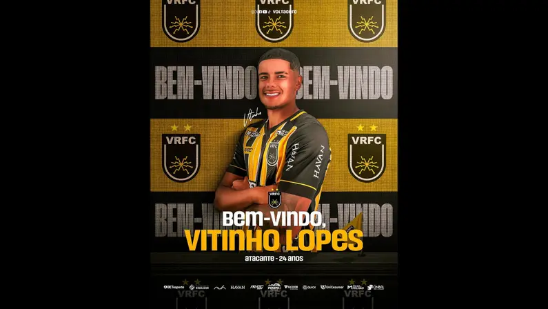Emprestado pelo Botafogo, Vitinho Lopes é oficializado como reforço do Volta Redonda