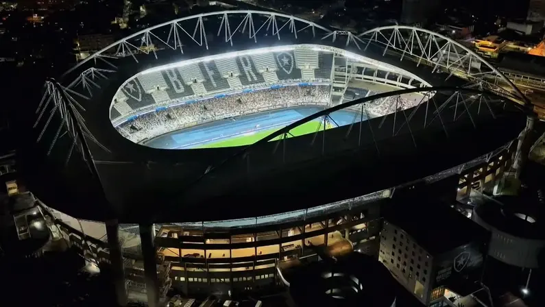 Vista aérea do Estádio Nilton Santos (Engenhão) em Botafogo x Bangu | Final da Taça Rio 2026