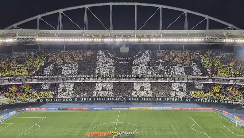 Mosaico da torcida em Botafogo x Barcelona-EQU | Libertadores 2026